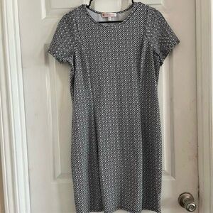 Jude Connally geometric print black and white cloth Resortwear shift dress